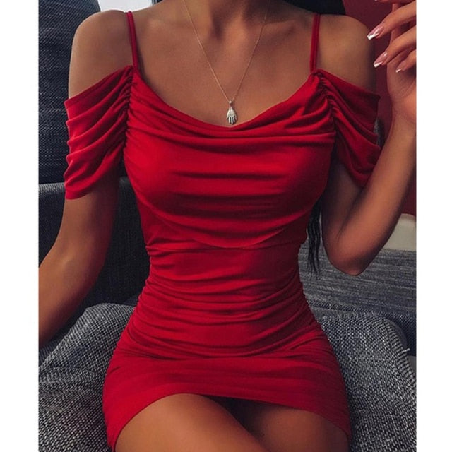 Off Shoulder Ruched Bodycon Dress