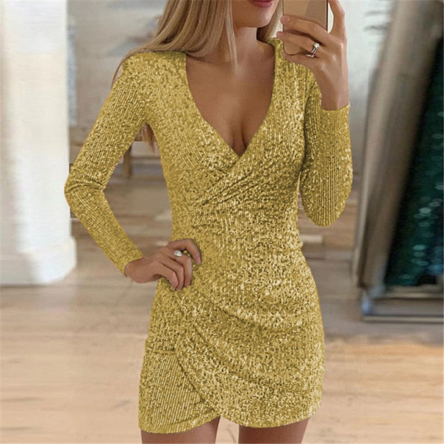 NORMOV Party Sexy Dress Women Strapless Hollow Out Long Sleeve Summer Dress Solid Pleating Bandage Dresses